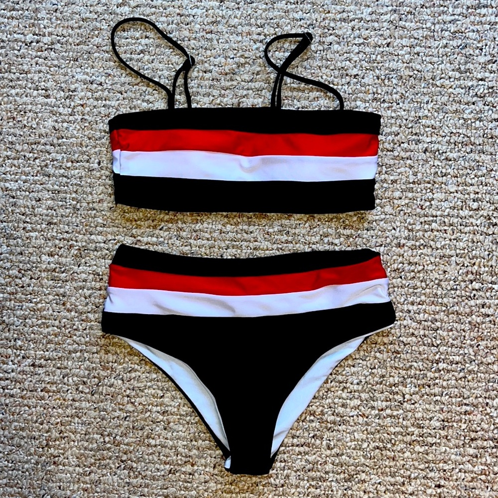 striped cheeky bikini, small